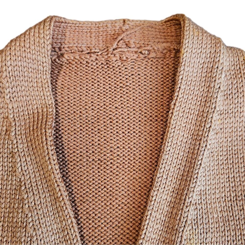 Vintage Women's Burnt Orange Knit Owl V-Neck Button-Front Cardigan Sweater XS/ S - Picture 3 of 8